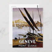 Küste eines Genfer Sees, Schweiz Postkarte (Vorne/Hinten)