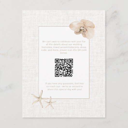 Küste Elegance Hochzeit am Meer Begleitkarte (Vorderseite)