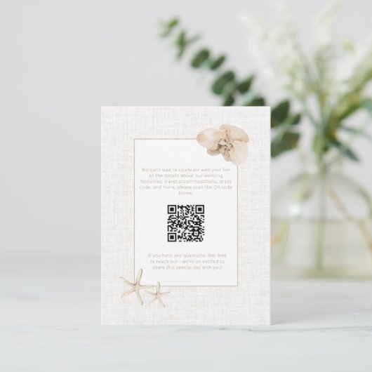 Küste Elegance Hochzeit am Meer Begleitkarte (Stehend Vorderseite)