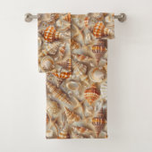 Küste Elegance Seashell Muster Badhandtuch Set (Insitu)