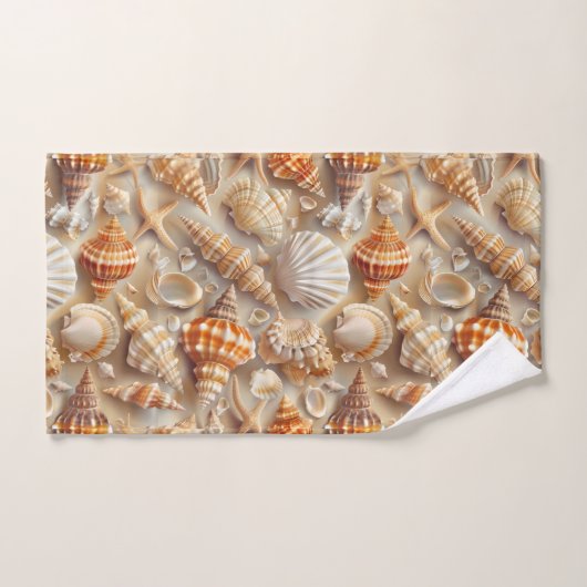 Küste Elegance Seashell Muster Badhandtuch Set (Handtuch)