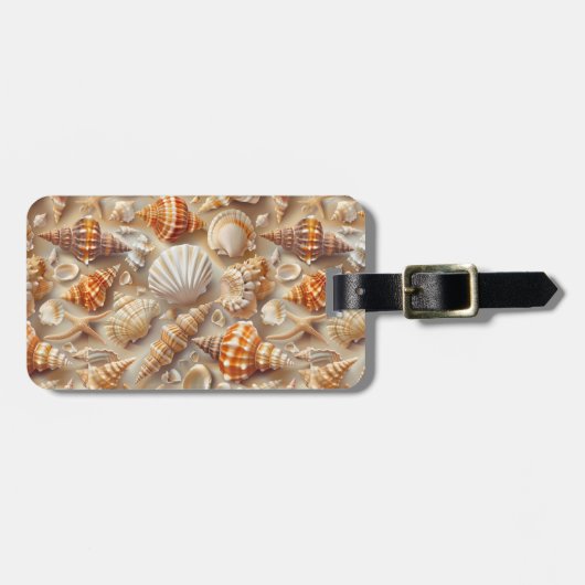 Küste Elegance Seashell Muster Gepäckanhänger (Vorderseite horizontal)