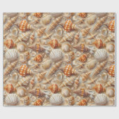 Küste Elegance Seashell Muster Geschenkpapier (Flach)