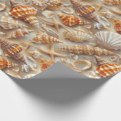 Küste Elegance Seashell Muster Geschenkpapier (Ecke)