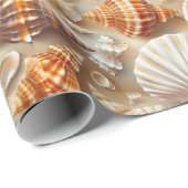 Küste Elegance Seashell Muster Geschenkpapier (Rolleneckpunkt)