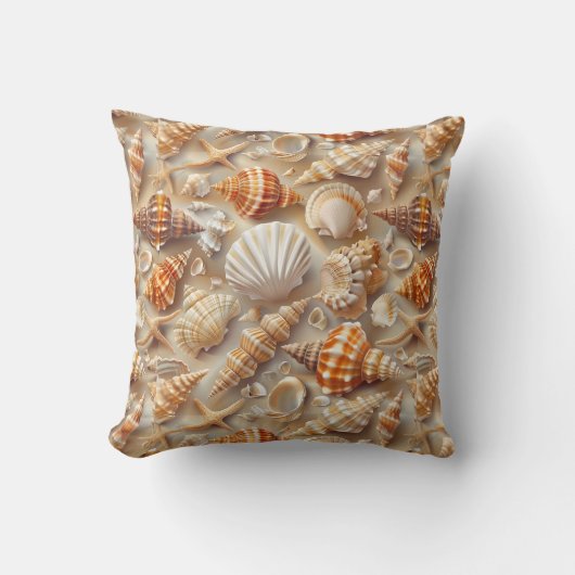 Küste Elegance Seashell Muster Kissen (Vorderseite)