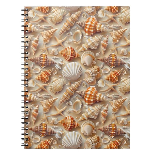Küste Elegance Seashell Muster Notizblock (Vorderseite)
