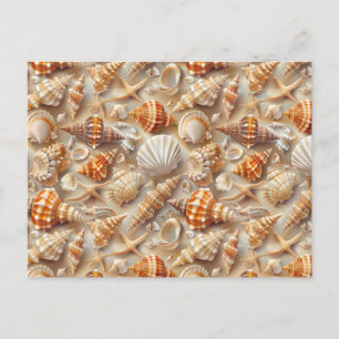Küste Elegance Seashell Muster Postkarte