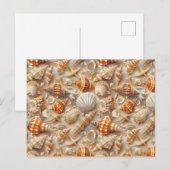 Küste Elegance Seashell Muster Postkarte (Vorne/Hinten)