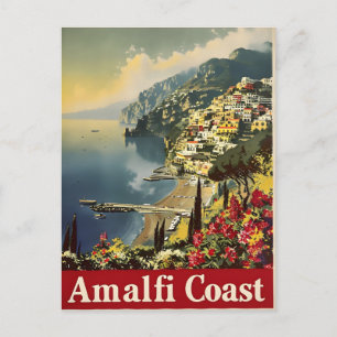 Küste Elegante: Amalfi Vintag Postkarte