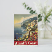 Küste Elegante: Amalfi Vintag Postkarte (Stehend Vorderseite)