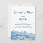 Küste Elegante Wasserfarben Brautparty Petite Einladung (Vorderseite)