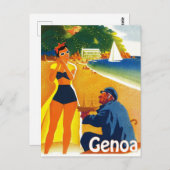 Küste Genuas, Italien, alter Kapitän und junger To Postkarte (Vorne/Hinten)