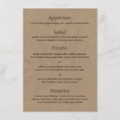 Küste-Handwerks-Hochzeits-Menü Menükarte (Rückseite)