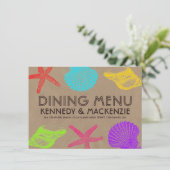 Küste-Handwerks-Hochzeits-Menü Menükarte (Stehend Vorderseite)