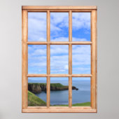 Küste, Himmel und Ozean von einem Fenster aus Poster (Vorne)