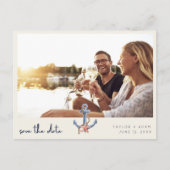 Küste Hochzeitsfest Foto Save the Date Ankündigungspostkarte (Vorderseite)