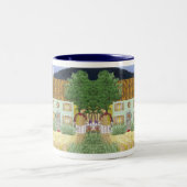 Küste-Hütten-Tasse Zweifarbige Tasse (Mittel)