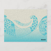 Küste in Sand und Aqua Wedding Tischnummer (Rückseite)