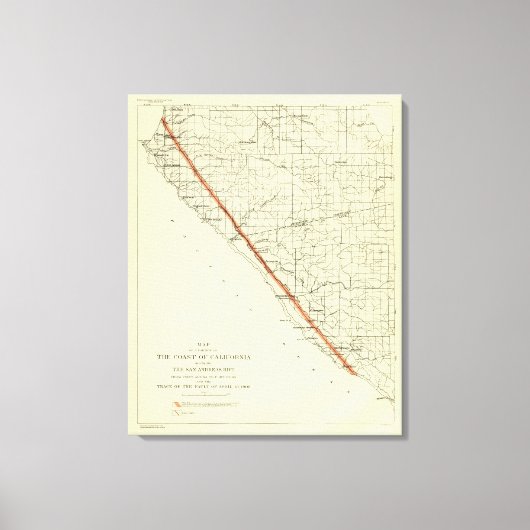 Küste Kaliforniens mit San Andreas Rift Leinwanddruck (Vorderseite)
