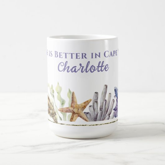 Küste, Leben besser in CapMay, Personalisiert Kaffeetasse (Mittel)