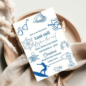 Küste letzte Segel vor dem Schleier Bachelorette Einladung