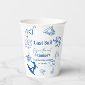 Küste letzte Segel vor dem Schleier Bachelorette Pappbecher (Rückseite)