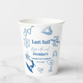 Küste letzte Segel vor dem Schleier Bachelorette Pappbecher (Vorderseite)