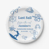 Küste letzte Segel vor dem Schleier Bachelorette Pappteller (Vorderseite)