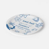 Küste letzte Segel vor dem Schleier Bachelorette Pappteller (Schrägansicht)