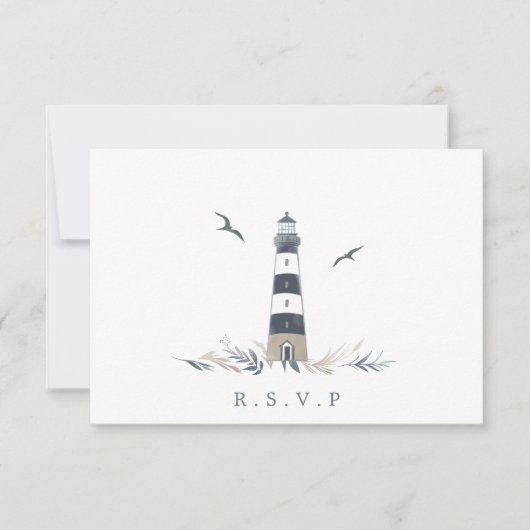 Küste Leuchtturm UAWG Mahlzeiten Auswahl RSVP Karte (Vorderseite)