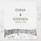 Küste Liebe Strand Sandstrand Minimal Hochzeit Weinetikett (Einzelnes Label)