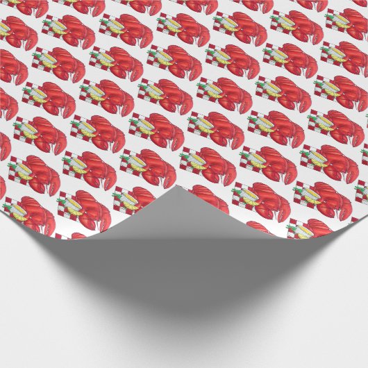Küste ME Maine Hummer Abendessen Meeresfrüchte Küc Geschenkpapier (Ecke)