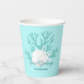 Küste Meer & Grüße Weihnachten Strand Aqua Blue Pappbecher (Vorderseite)