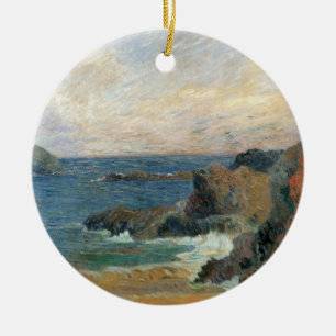 Küste mit Felsen von Paul Gauguin, Vintage Impress Keramikornament