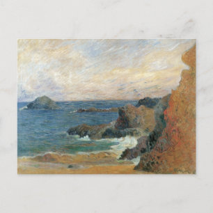 Küste mit Felsen von Paul Gauguin, Vintage Impress Postkarte