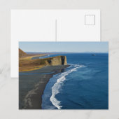 Küste mit schwarzem vulkanischem Sand am Strand Postkarte (Vorne/Hinten)