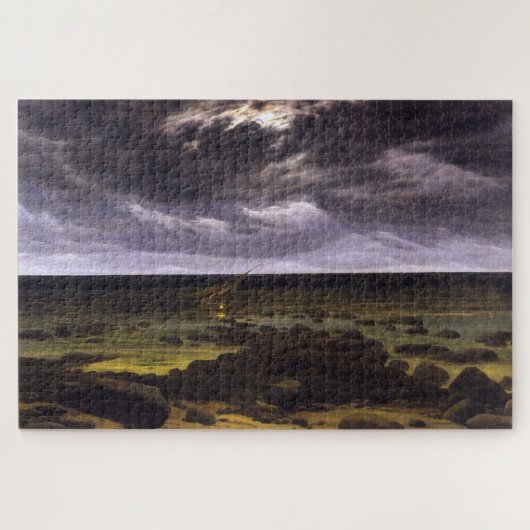 Küste mit Shipwreck by Moonlight - Friedrich Puzzle (Horizontal)