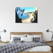 Küste mit Strand und Hotels. Digitale Kunst, Bild Leinwanddruck (Insitu (Schlafzimmer))