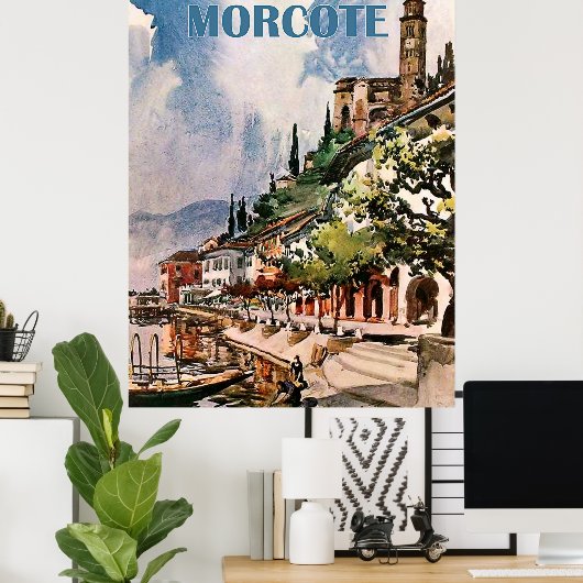 Küste Morcote, See Lugano, Schweiz Poster (Heimbüro)