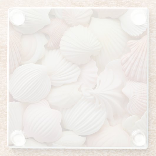 Küste Muscheln Glass Coaster Glasuntersetzer (Rückseite)
