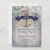 Küste Nautic Rustic Anchor Probe Abendessen Einladung (Vorderseite)