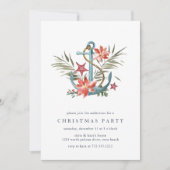 Küste | Nautical Anchor Coastor Weihnachtsfest Par Einladung (Vorderseite)