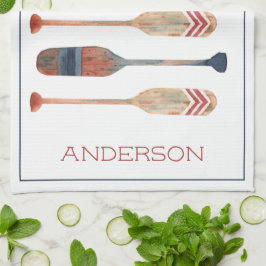 Küste Nautical Beach Oars Personalisiert Geschirrtuch