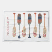 Küste Nautical Beach Oars Personalisiert Geschirrtuch (Horizontal)