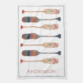 Küste Nautical Beach Oars Personalisiert Geschirrtuch (Vertikal)