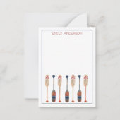 Küste Nautical Beach Oars Personalisiert Mitteilungskarte (Vorderseite)