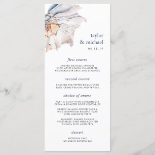 Küste   Nautical Seashell Wedding Menu Card Menükarte