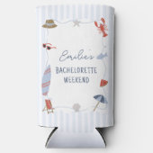 Küste New England Cape Cod Bachelorette Coozie Selters Dosenkühler (Vorderseite)