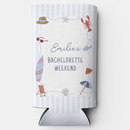 Küste New England Cape Cod Bachelorette Coozie Selters Dosenkühler (Vorderseite)
